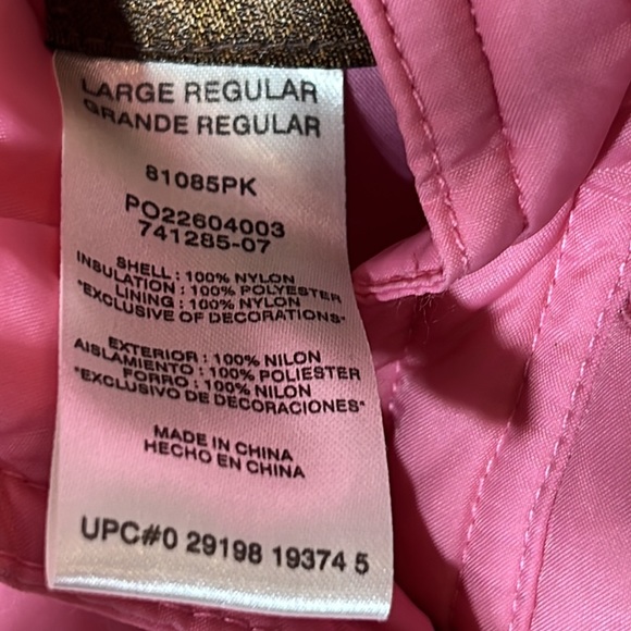 Walls authentic ranch wear pink puffer snap front vest size large - Picture 5 of 7